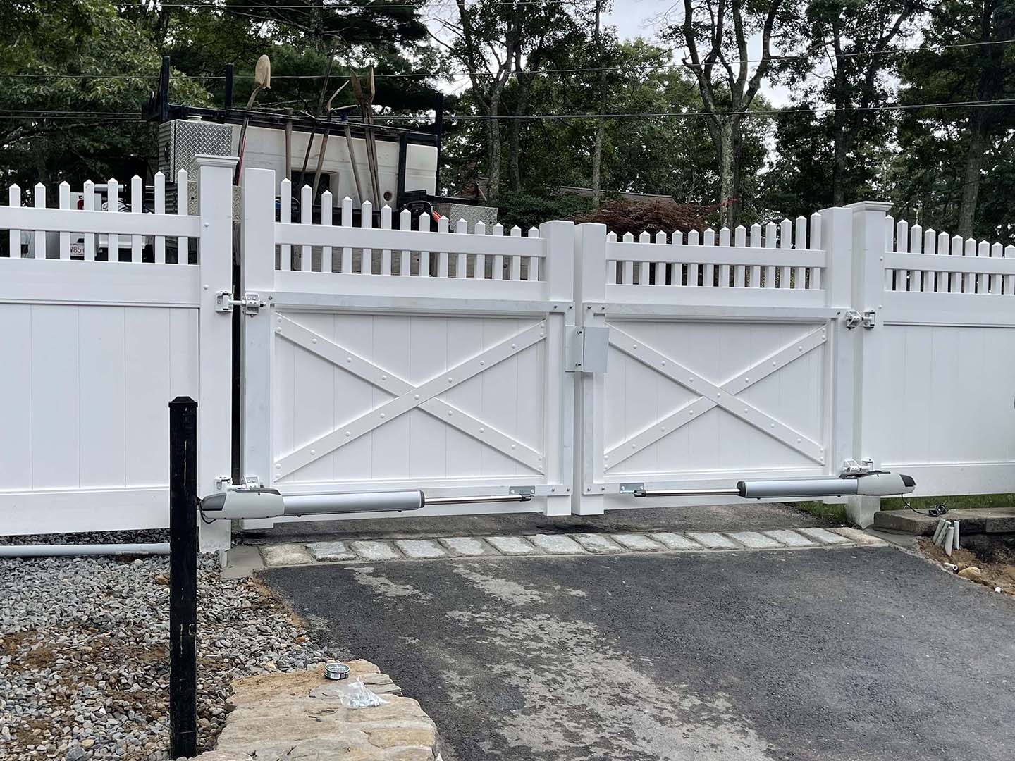 Photo of a gate from a Kingston MA fencing contractor