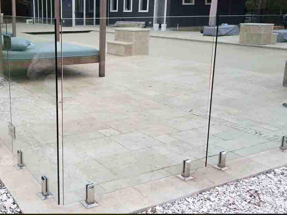 Commercial Glass Fence installation for the Southeastern Massachusetts area.