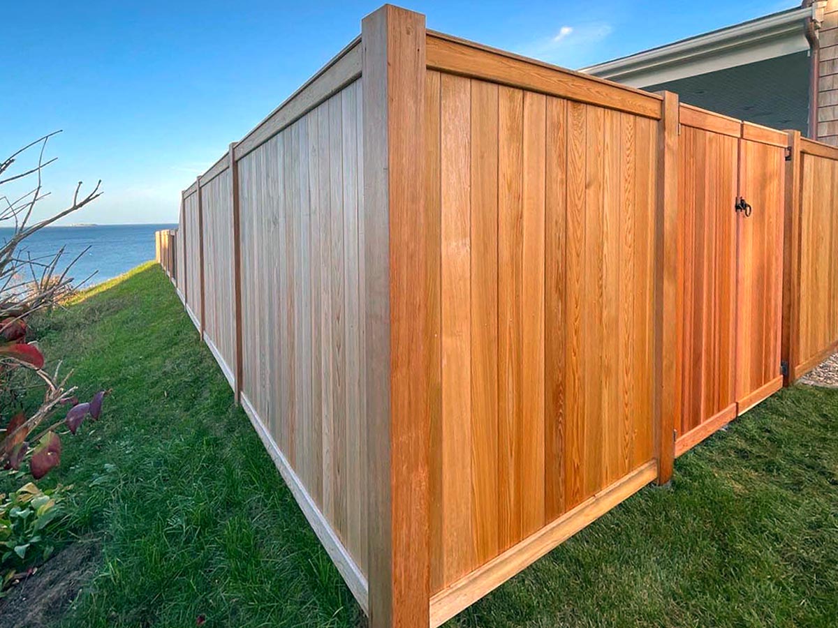 Wood privacy fencing in Kingston Massachusetts