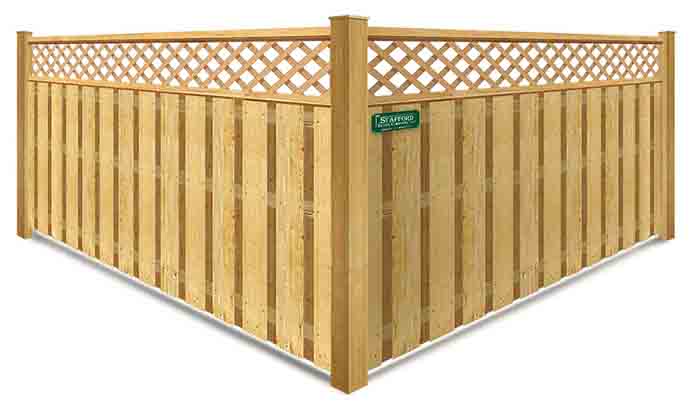 Southeastern Massachusetts Lattice Top Shadowbox Wood Fence Company