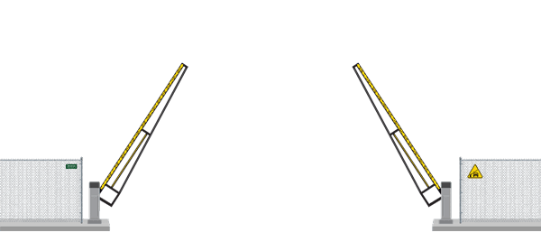 Automated Barrier Lift gate in open position