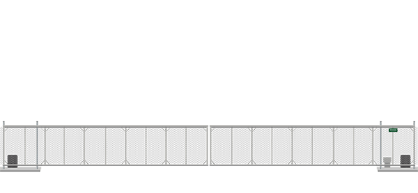 Aluminum Cantilever Slide Gate with Chain Link in closed position