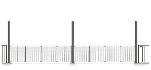 Automated chain link Vertical Lift gate in closed position