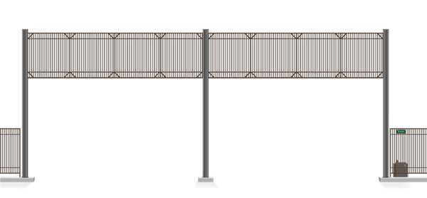Automated Metal Vertical Lift gate  in open position