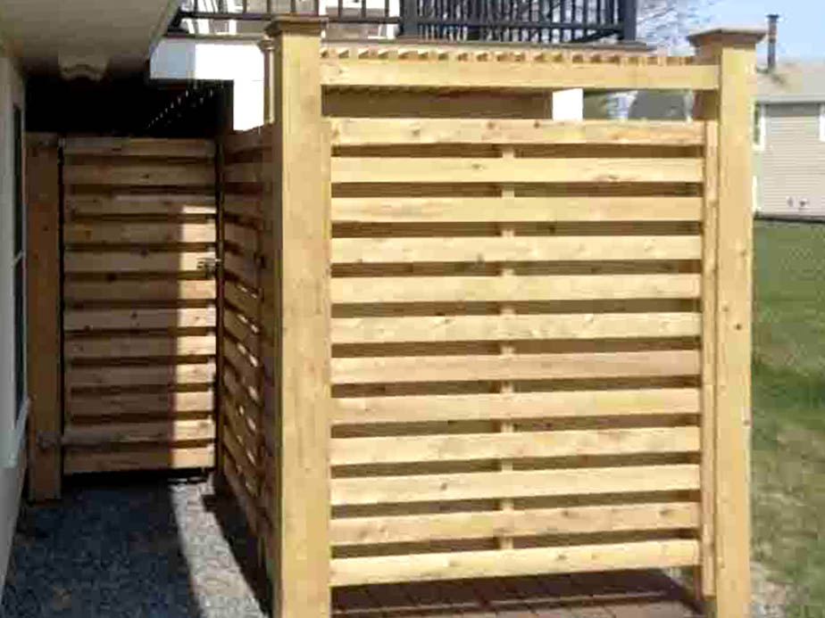 Bourne MA horizontal style wood fence